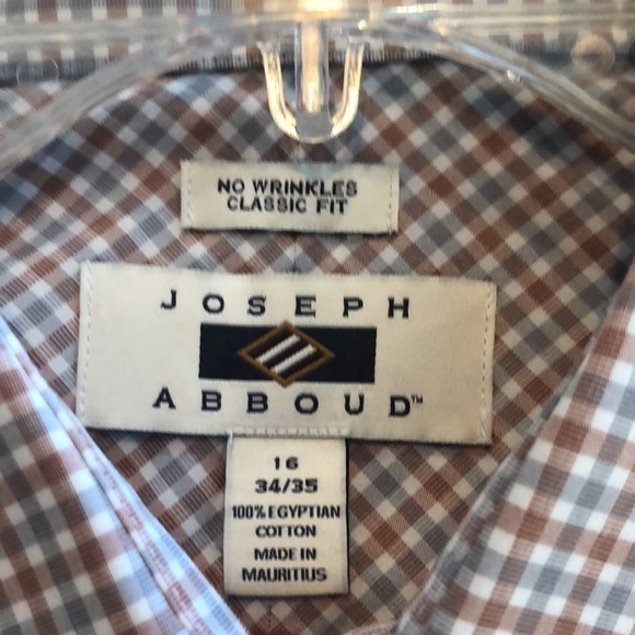 Men’s Joseph Abboud  Plaid Button Down Long Sleeve Dress Shirt Size 16 34/35 - Picture 8 of 9